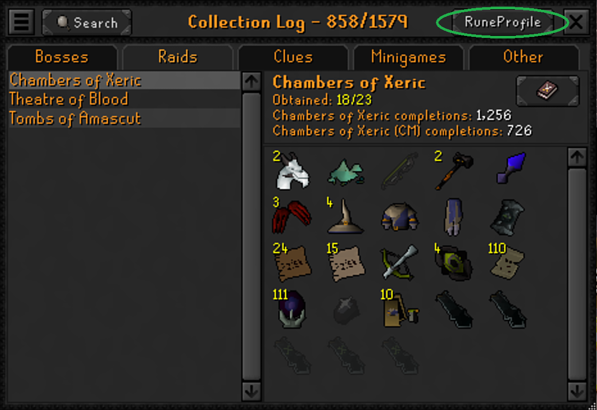 Runeprofile Plugin Preview